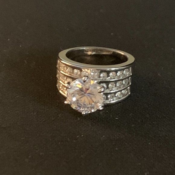 Charter Club Crystal Triple-Row Ring in Fine Silver Plate, Shop High-Quality Mer - Picture 5 of 5